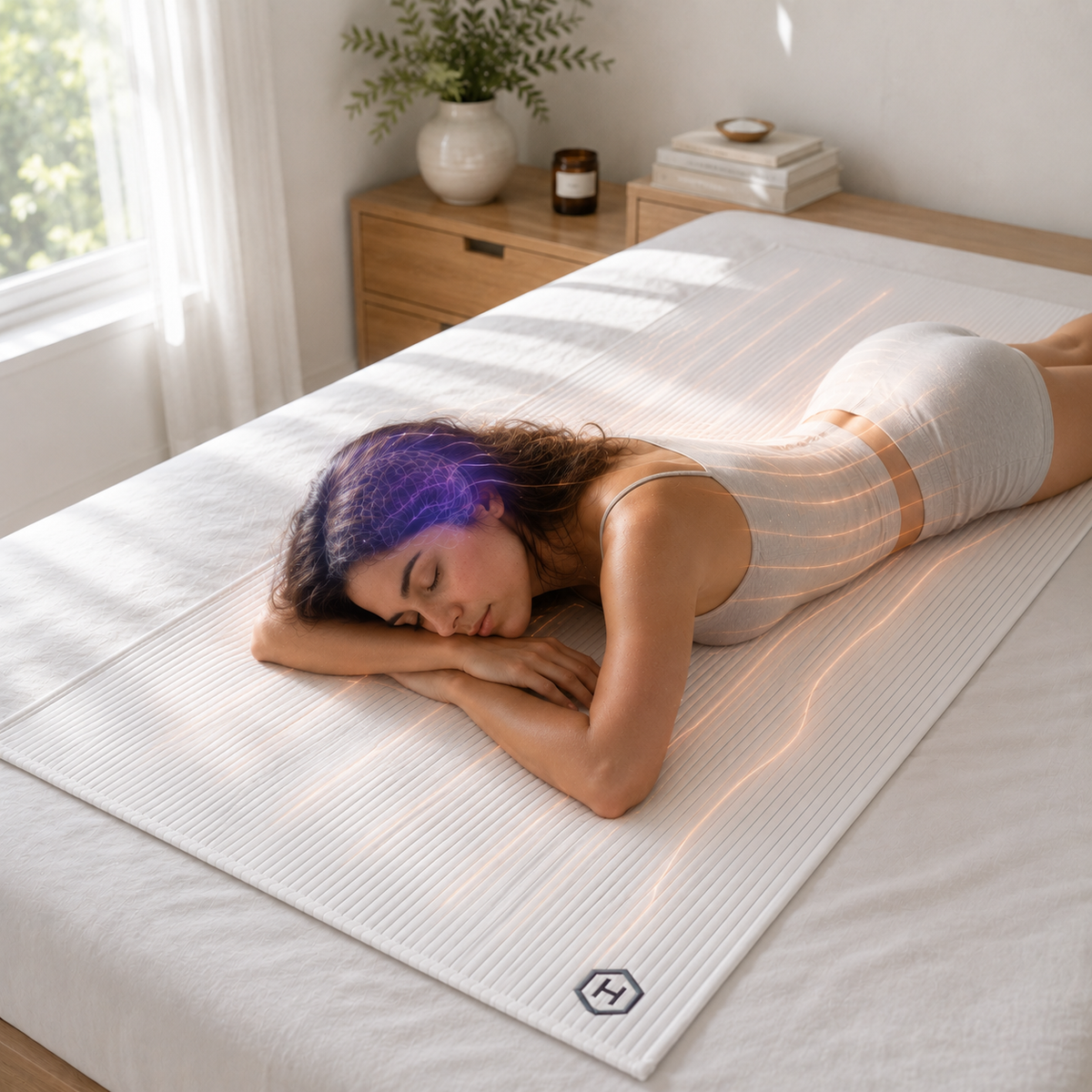HexTex Core smoothed beneath a fitted sheet