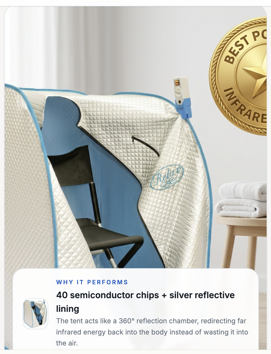 Best Portable Infrared Sauna Award - Relax Sauna